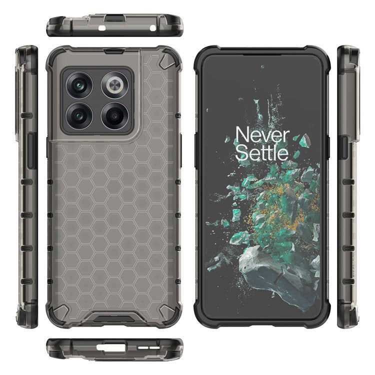 For OnePlus 10T 5G / Ace Pro 5G Phone Case Honeycomb Textured Shockproof Case TPU + PC Phone Cover - Black