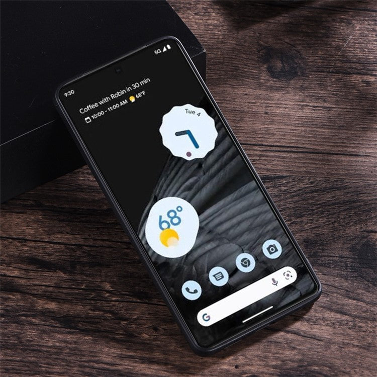 For Google Pixel 7 Pro 5G PU Leather Coated TPU+PC Case Magnetic Phone Protective Back Cover Compatible with MagSafe Charger - Black