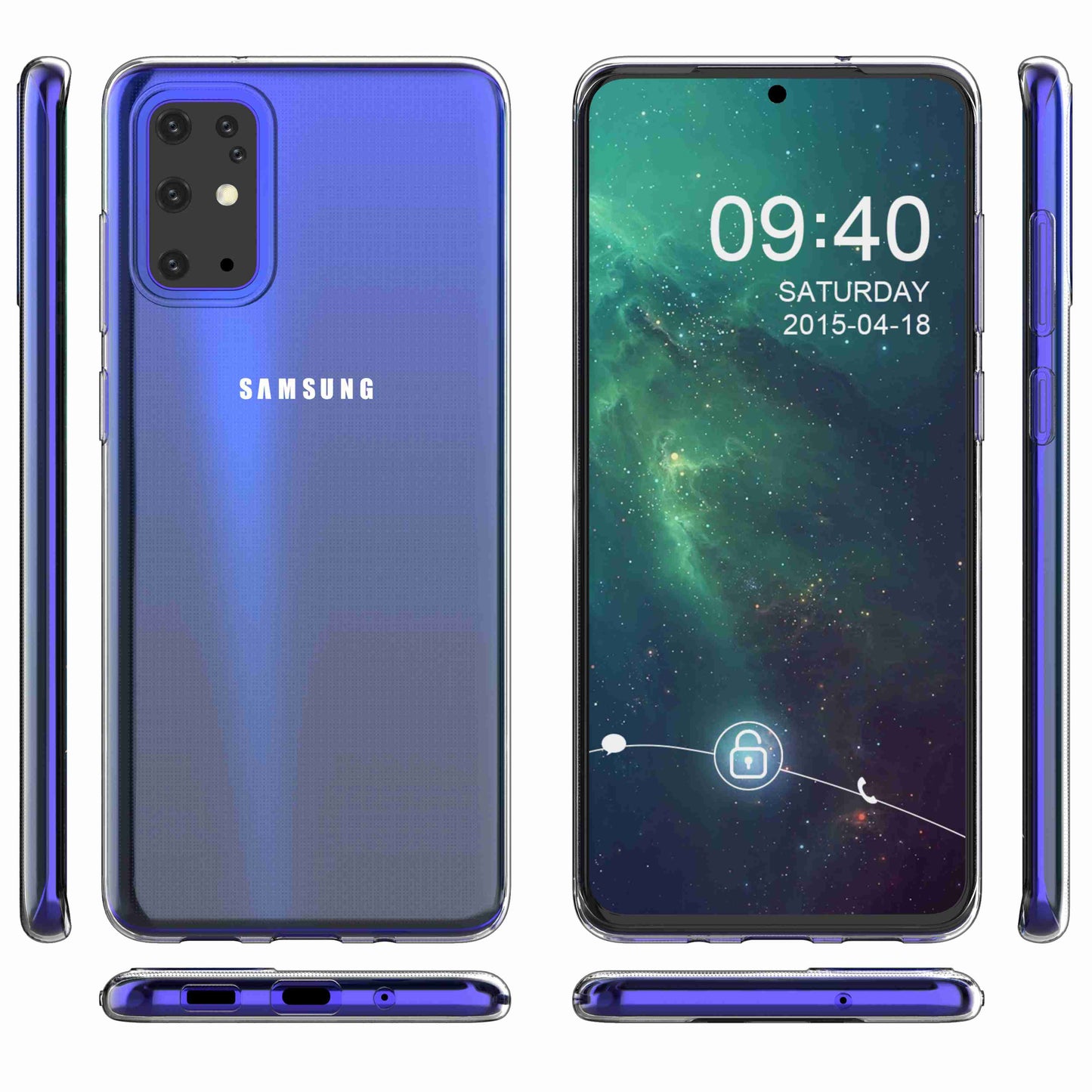 For Samsung Galaxy S20 Plus 4G / 5G Ultra Slim Transparent Soft TPU Phone Case Anti-fingerprint Phone Back Cover