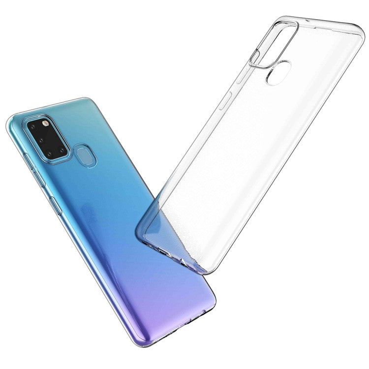 Transparent Soft TPU Phone Case for Samsung Galaxy A21s, Slim Anti-fingerprint Phone Back Cover Shell