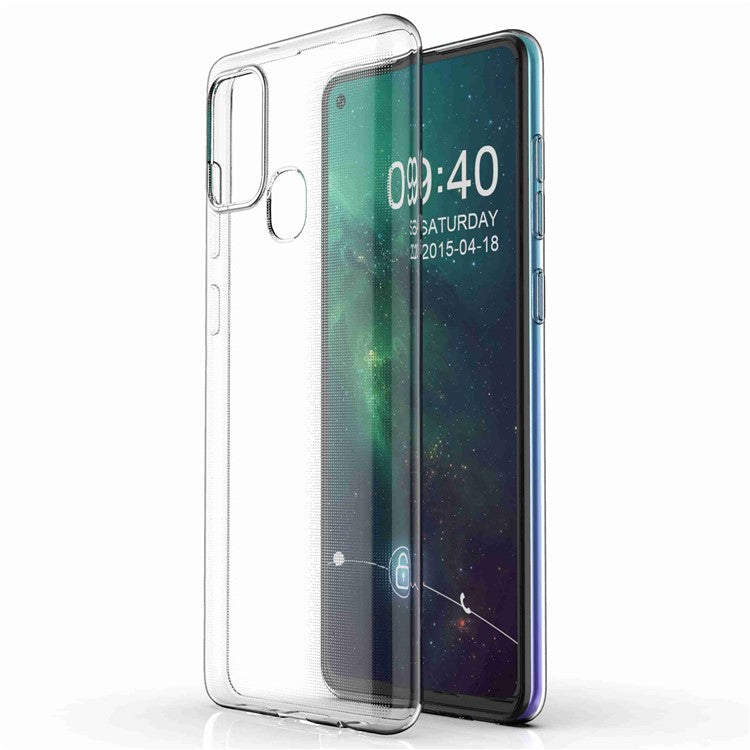 Transparent Soft TPU Phone Case for Samsung Galaxy A21s, Slim Anti-fingerprint Phone Back Cover Shell