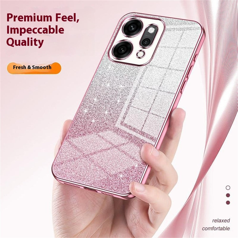 For Oppo Reno14 Pro 5G (Global) Case Electroplating Gradient Glitter TPU Phone Cover - Pink