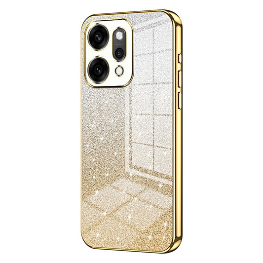 For Oppo Reno14 Pro 5G (Global) Case Electroplating Gradient Glitter TPU Phone Cover - Gold