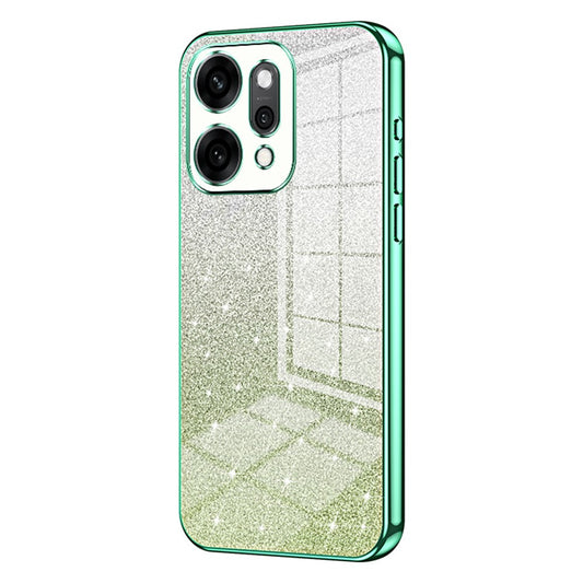 For Oppo Reno14 Pro 5G (Global) Case Electroplating Gradient Glitter TPU Phone Cover - Green