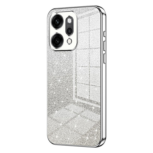 For Oppo Reno14 Pro 5G (Global) Case Electroplating Gradient Glitter TPU Phone Cover - Silver