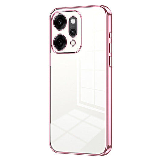 For Oppo Reno14 Pro 5G (Global) Case Electroplating Frame Soft TPU Phone Cover - Pink