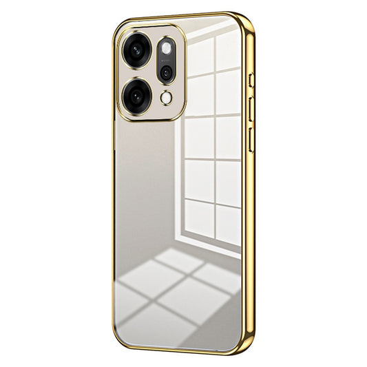 For Oppo Reno14 Pro 5G (Global) Case Electroplating Frame Soft TPU Phone Cover - Gold