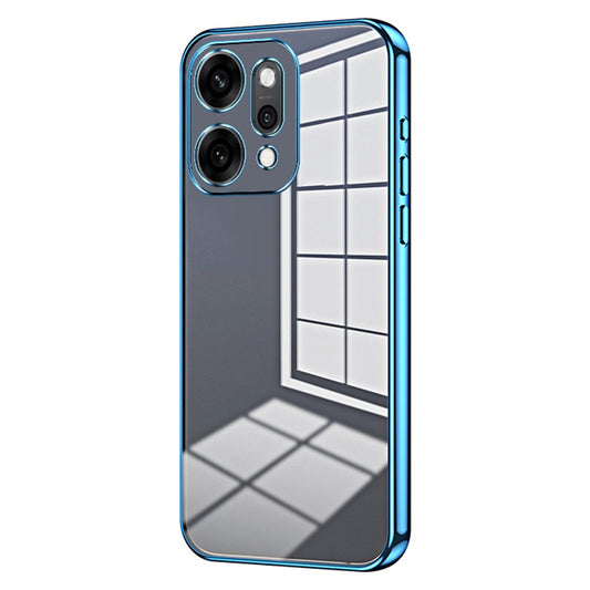 For Oppo Reno14 Pro 5G (Global) Case Electroplating Frame Soft TPU Phone Cover - Blue