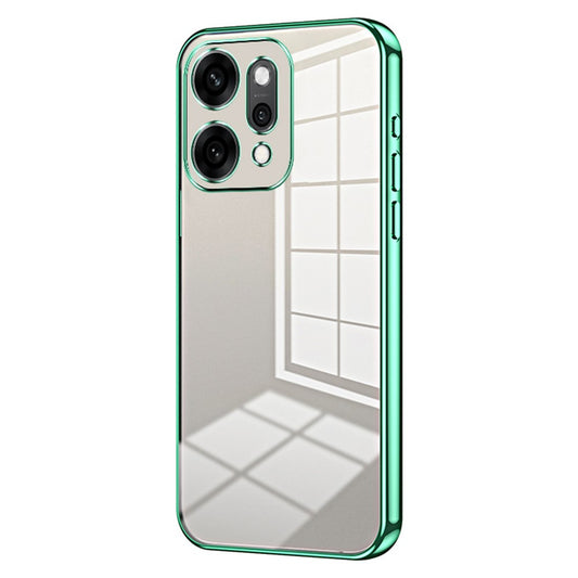 For Oppo Reno14 Pro 5G (Global) Case Electroplating Frame Soft TPU Phone Cover - Green