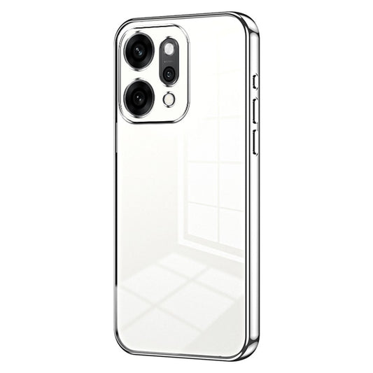 For Oppo Reno14 Pro 5G (Global) Case Electroplating Frame Soft TPU Phone Cover - Silver