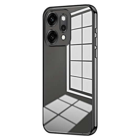 For Oppo Reno14 Pro 5G (Global) Case Electroplating Frame Soft TPU Phone Cover - Black