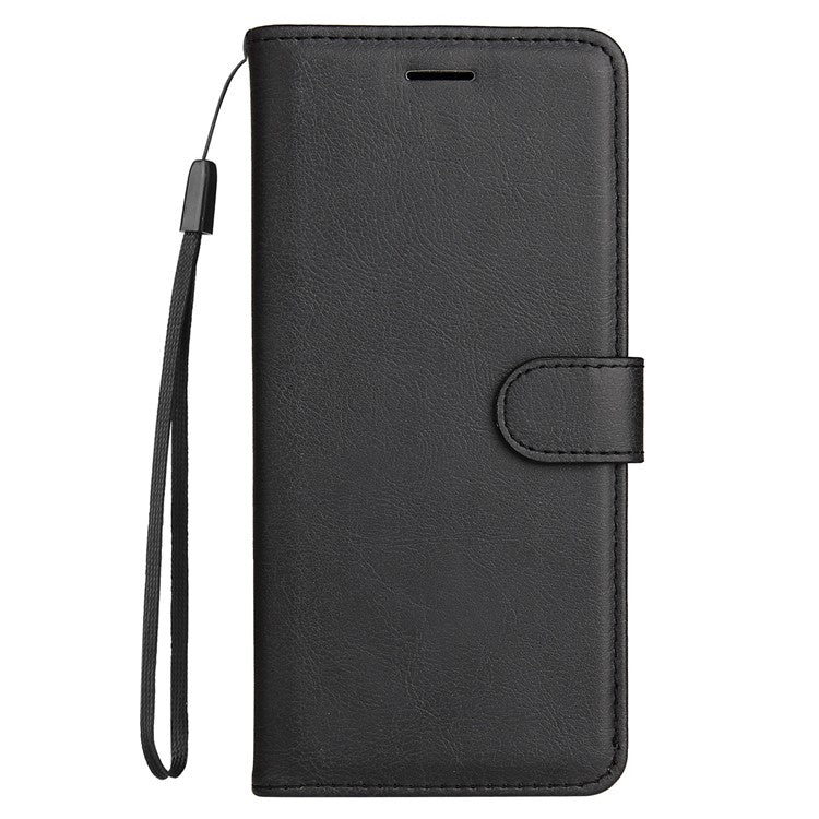 KT Leather Series-2 for OnePlus Ace Pro 5G / 10T 5G Anti-drop PU Leather Flip Wallet Case Solid Color Magnetic Closure Stand Phone Cover with Strap - Black