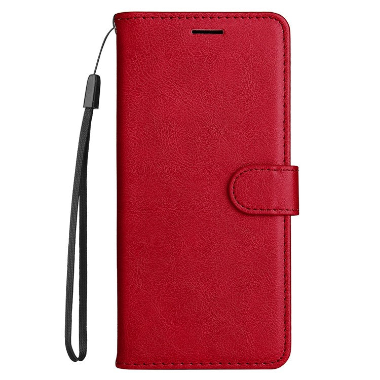 KT Leather Series-2 for OnePlus Ace Pro 5G / 10T 5G Anti-drop PU Leather Flip Wallet Case Solid Color Magnetic Closure Stand Phone Cover with Strap - Red