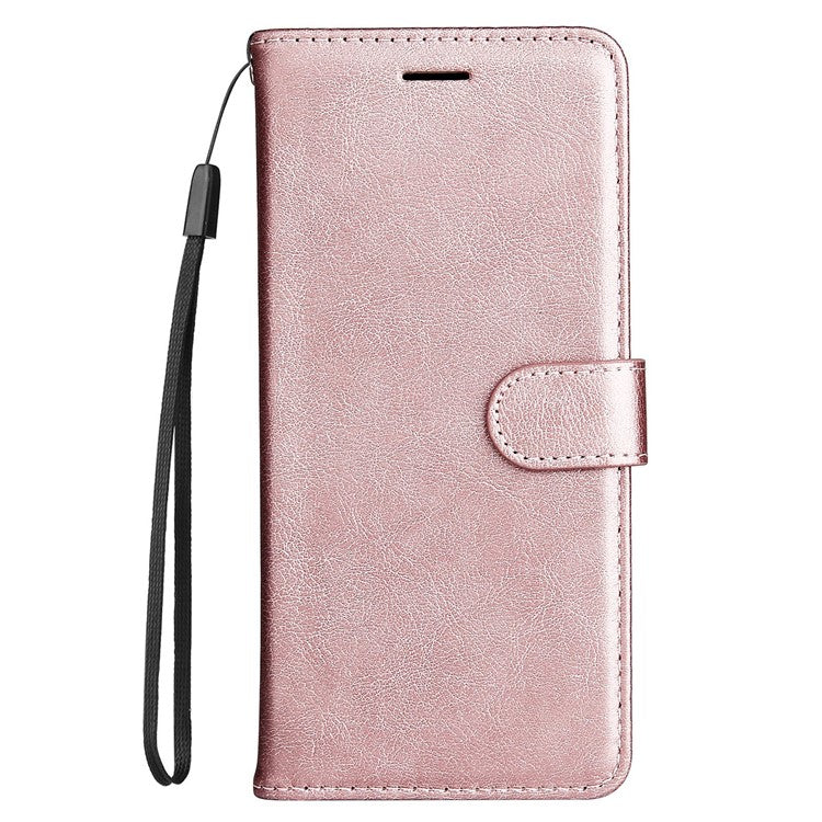 KT Leather Series-2 for OnePlus Ace Pro 5G / 10T 5G Anti-drop PU Leather Flip Wallet Case Solid Color Magnetic Closure Stand Phone Cover with Strap - Rose Gold