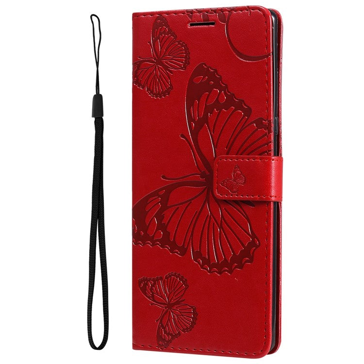 KT Imprinting Series-2 for Honor X40 5G / X9a 5G / Magic5 Lite 5G PU Leather Horizontal Stand Wallet Case Imprinted Butterfly Pattern Magnetic Clasp Protective Cover - Red
