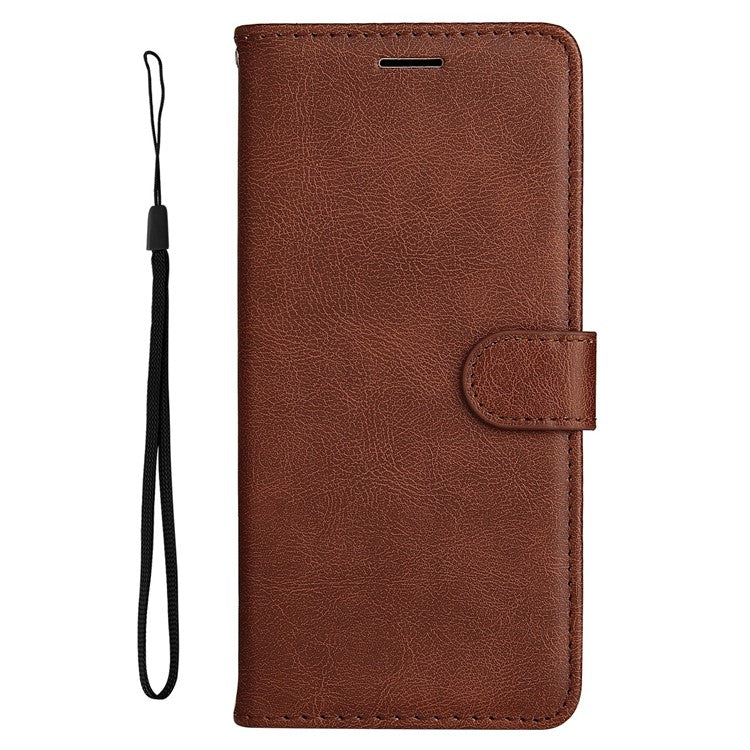 KT Leather Series-2 Shockproof Phone Case for Honor X40 5G / X9a 5G / Magic5 Lite 5G , PU Leather Flip Wallet Cover Solid Color Magnetic Closure Stand Phone Shell with Strap - Brown