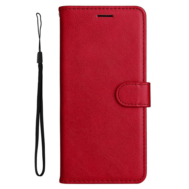 KT Leather Series-2 Shockproof Phone Case for Honor X40 5G / X9a 5G / Magic5 Lite 5G , PU Leather Flip Wallet Cover Solid Color Magnetic Closure Stand Phone Shell with Strap - Red