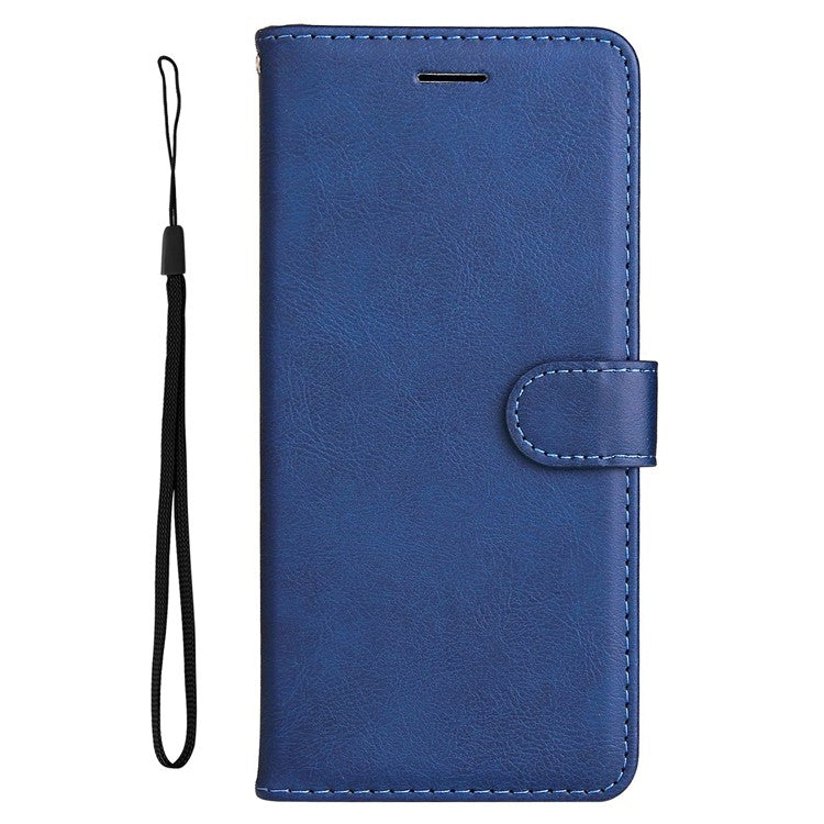 KT Leather Series-2 Shockproof Phone Case for Honor X40 5G / X9a 5G / Magic5 Lite 5G , PU Leather Flip Wallet Cover Solid Color Magnetic Closure Stand Phone Shell with Strap - Blue