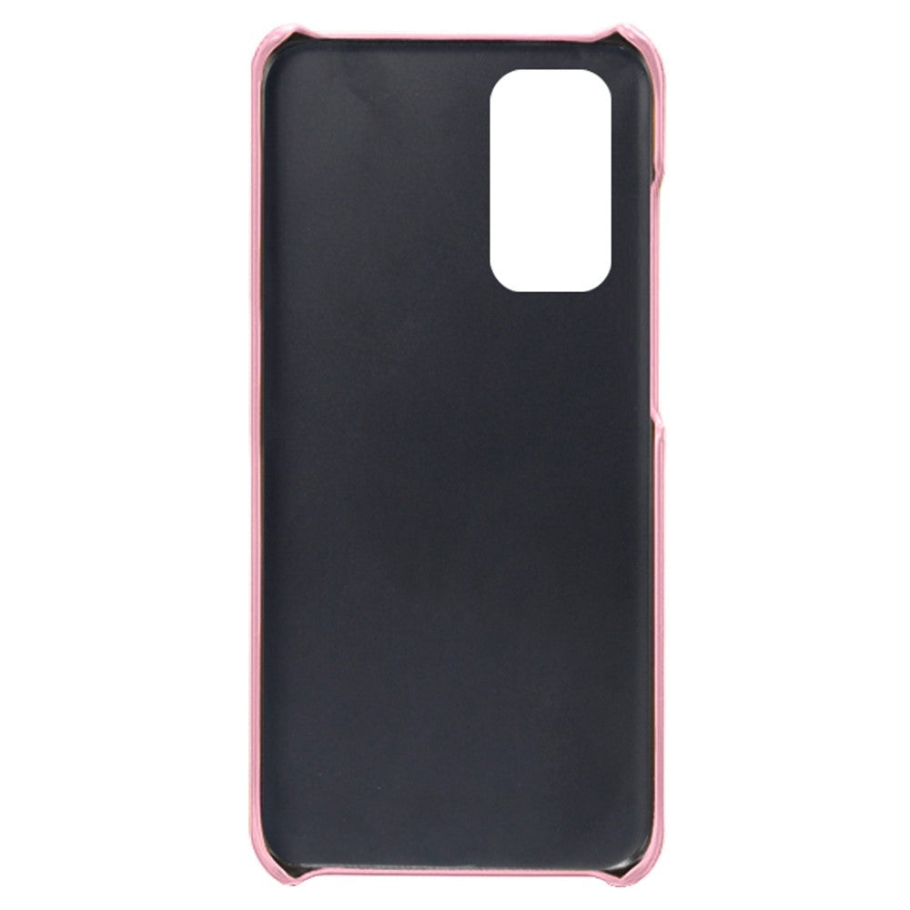 For Samsung Galaxy M13 4G Mobile Phone Cover, Anti-drop Calf Textured PU Leather Coated PC Phone Case - Rose Gold