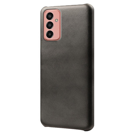 For Samsung Galaxy M13 4G Mobile Phone Cover, Anti-drop Calf Textured PU Leather Coated PC Phone Case - Black