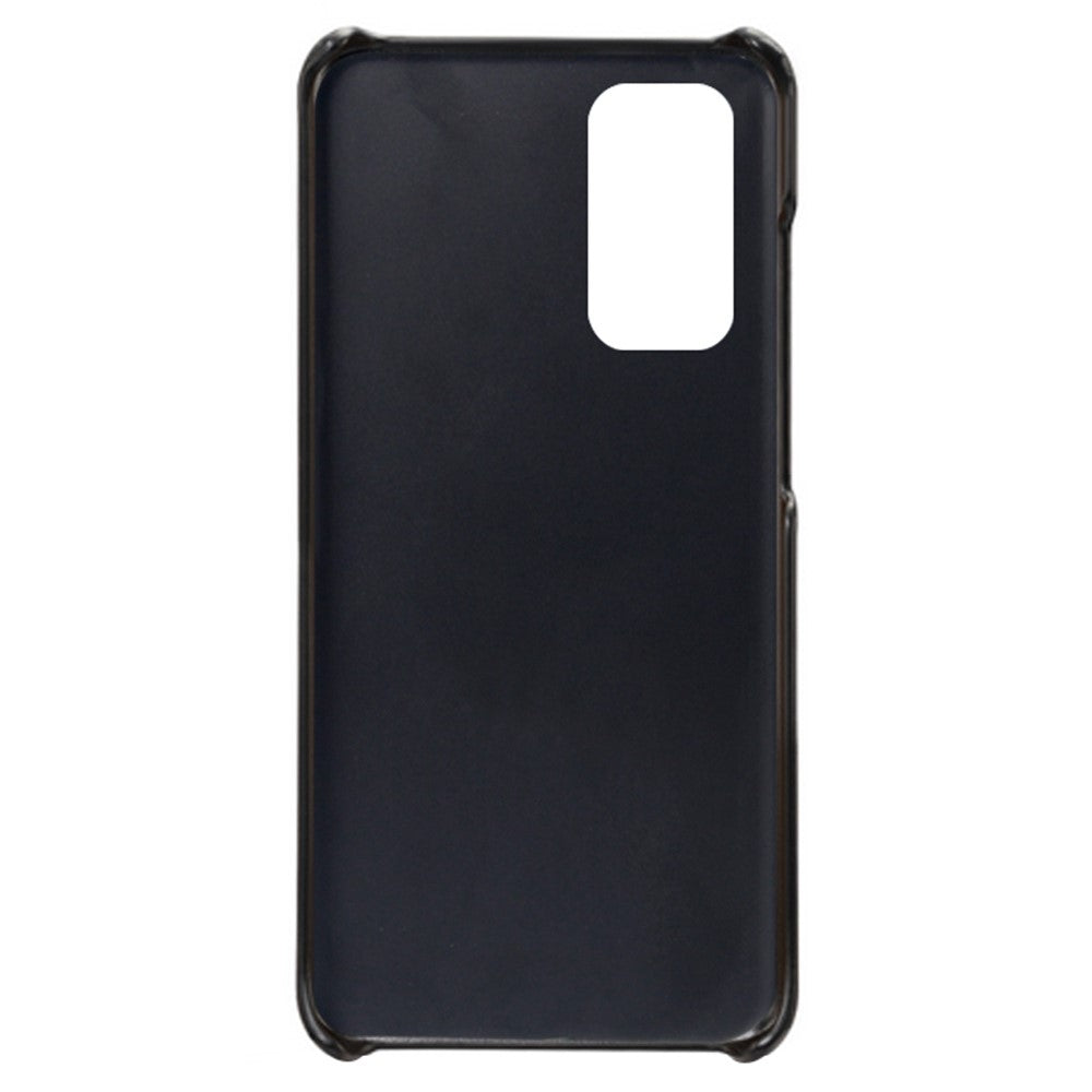 For Samsung Galaxy M13 4G Mobile Phone Cover, Anti-drop Calf Textured PU Leather Coated PC Phone Case - Black