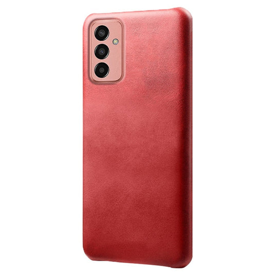 For Samsung Galaxy M13 4G Mobile Phone Cover, Anti-drop Calf Textured PU Leather Coated PC Phone Case - Red