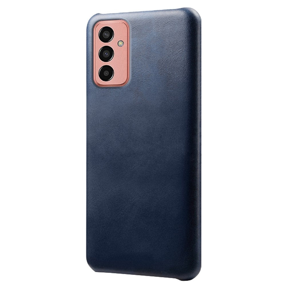 For Samsung Galaxy M13 4G Mobile Phone Cover, Anti-drop Calf Textured PU Leather Coated PC Phone Case - Blue