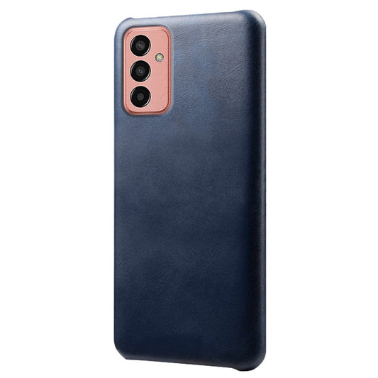 For Samsung Galaxy M13 4G Mobile Phone Cover, Anti-drop Calf Textured PU Leather Coated PC Phone Case - Blue