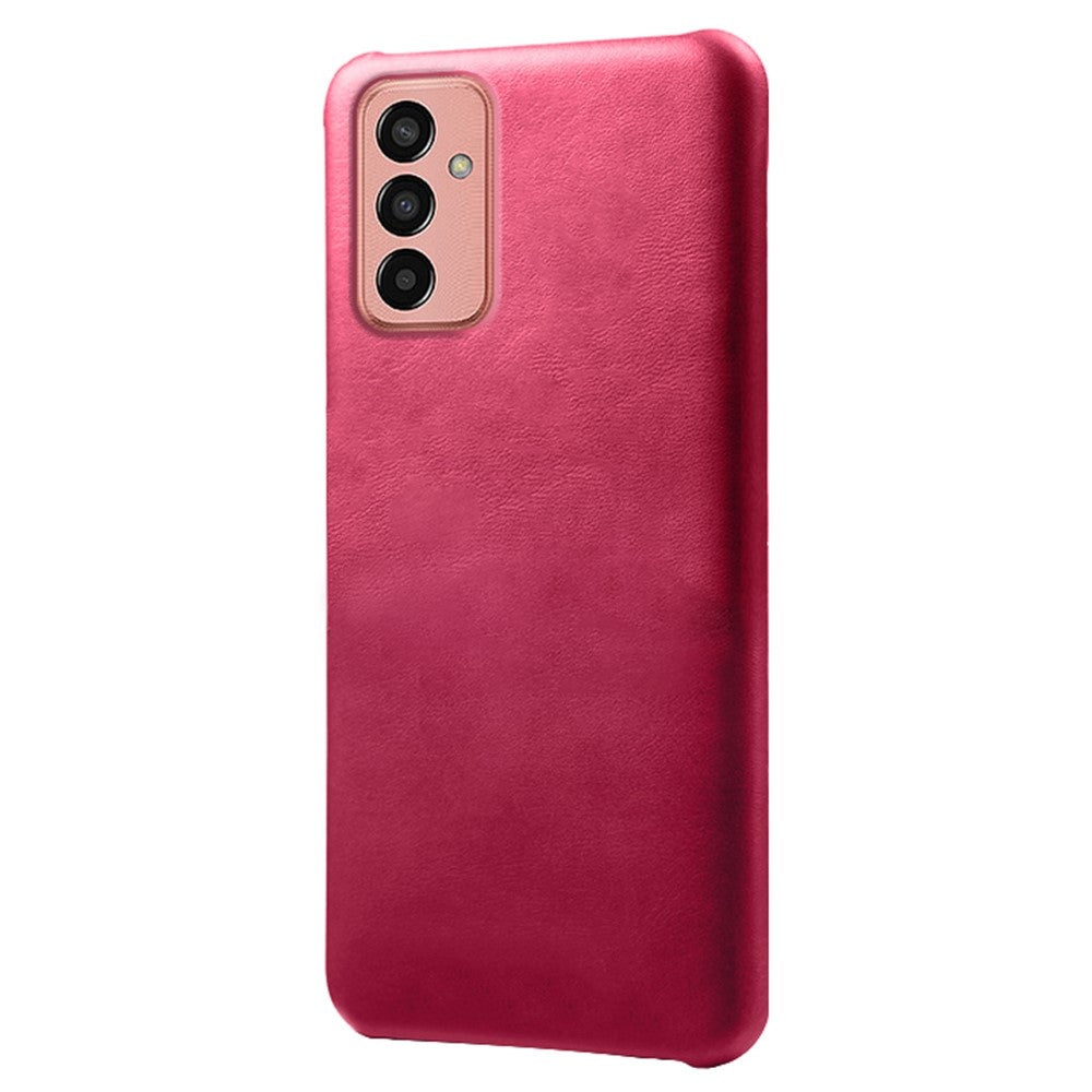 For Samsung Galaxy M13 4G Mobile Phone Cover, Anti-drop Calf Textured PU Leather Coated PC Phone Case - Rose