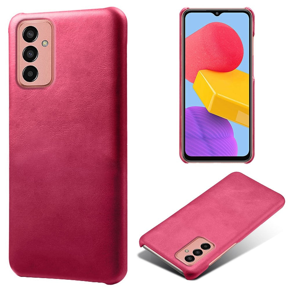 For Samsung Galaxy M13 4G Mobile Phone Cover, Anti-drop Calf Textured PU Leather Coated PC Phone Case - Rose