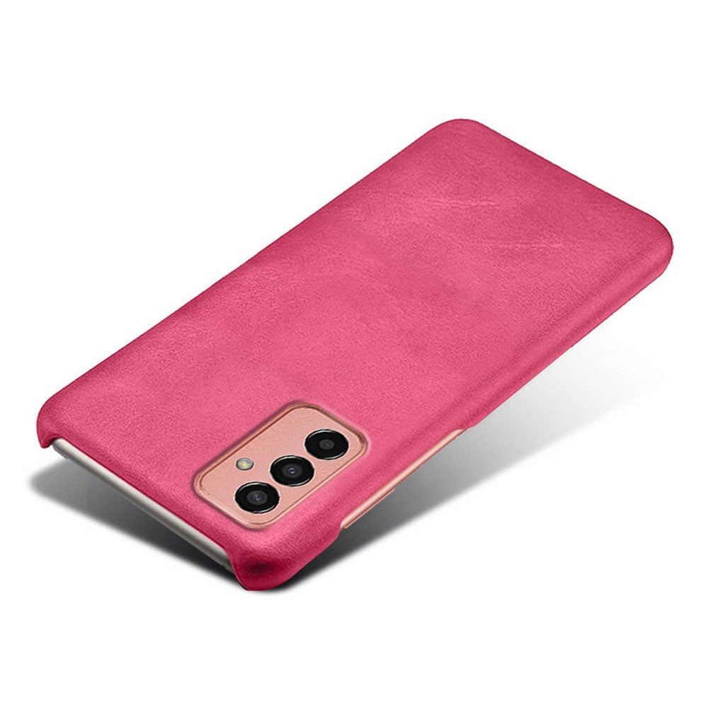 For Samsung Galaxy M13 4G Mobile Phone Cover, Anti-drop Calf Textured PU Leather Coated PC Phone Case - Rose