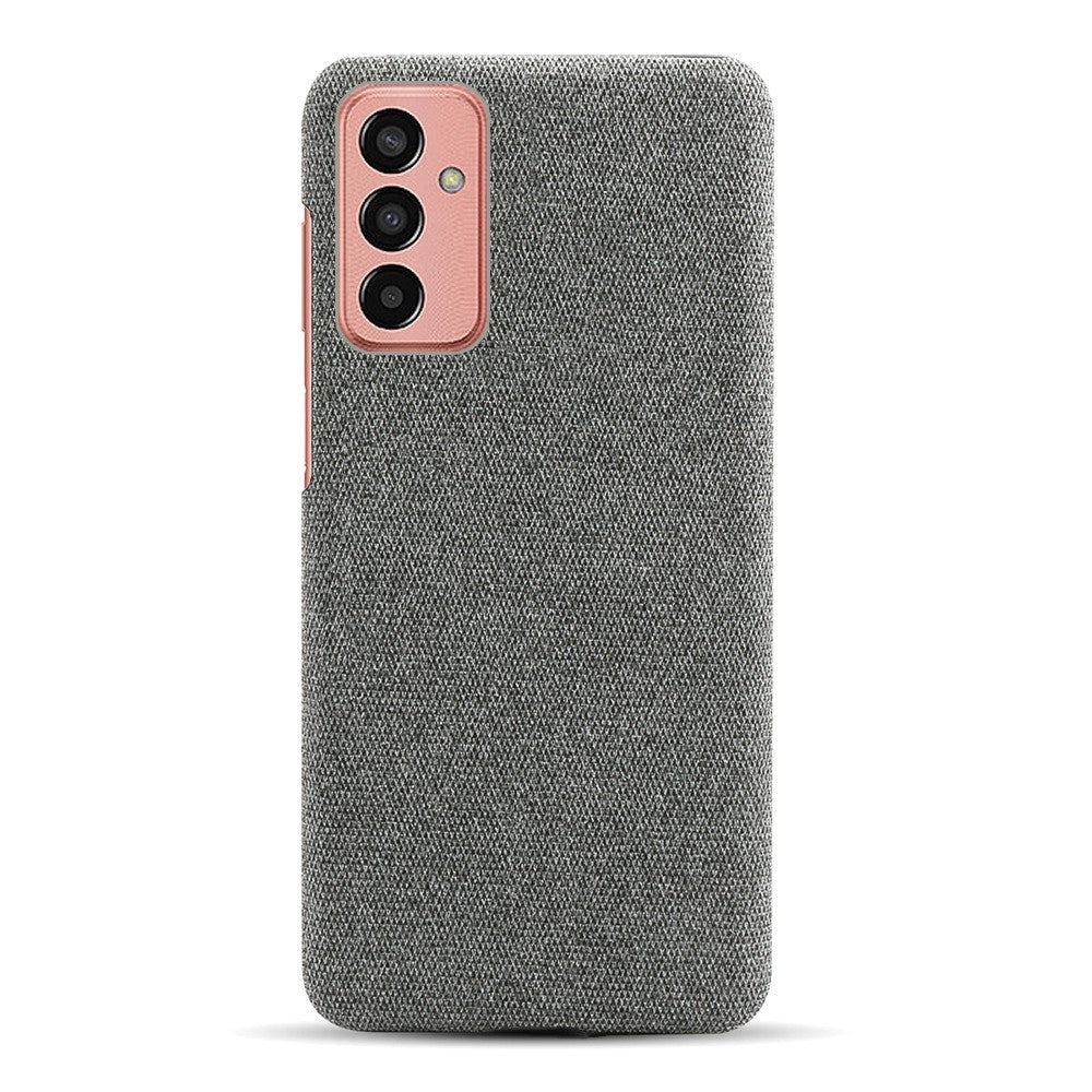 For Samsung Galaxy M13 4G Mobile Phone Case Shell Shock Absorbing Solid Color Hard PC+Cloth Phone Cover - Grey