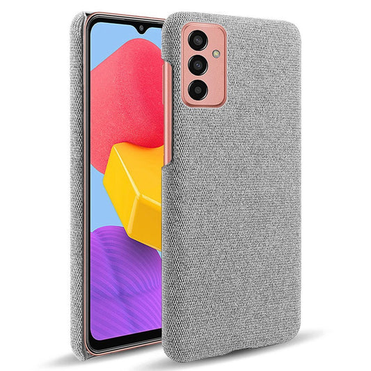 For Samsung Galaxy M13 4G Mobile Phone Case Shell Shock Absorbing Solid Color Hard PC+Cloth Phone Cover - Light Grey