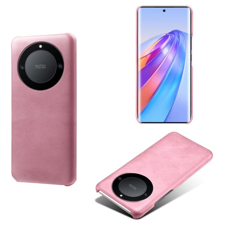 For Honor X40 5G / X9a 5G / Magic5 Lite 5G PU Leather + Hard PC Protective Shell Calf Texture Ultra-Thin Fingerprint-Proof Phone Case - Rose Gold