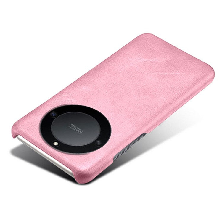 For Honor X40 5G / X9a 5G / Magic5 Lite 5G PU Leather + Hard PC Protective Shell Calf Texture Ultra-Thin Fingerprint-Proof Phone Case - Rose Gold