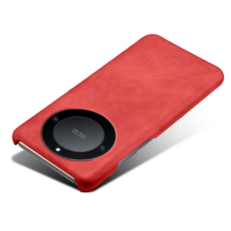 For Honor X40 5G / X9a 5G / Magic5 Lite 5G PU Leather + Hard PC Protective Shell Calf Texture Ultra-Thin Fingerprint-Proof Phone Case - Red