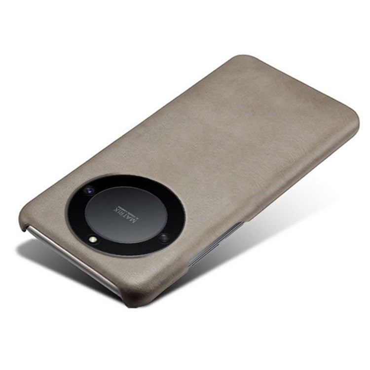 For Honor X40 5G / X9a 5G / Magic5 Lite 5G PU Leather + Hard PC Protective Shell Calf Texture Ultra-Thin Fingerprint-Proof Phone Case - Grey