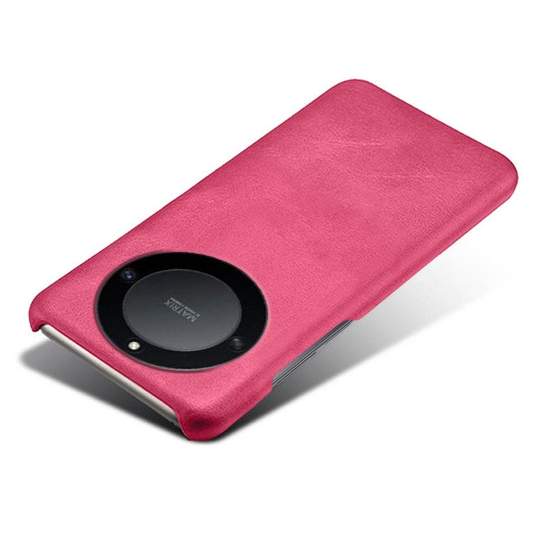 For Honor X40 5G / X9a 5G / Magic5 Lite 5G PU Leather + Hard PC Protective Shell Calf Texture Ultra-Thin Fingerprint-Proof Phone Case - Rose