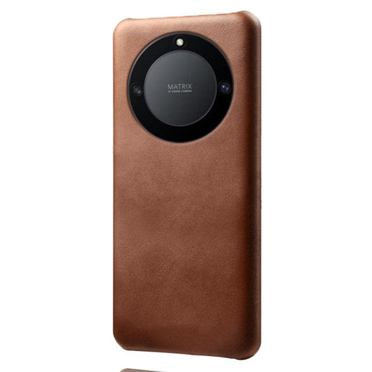 For Honor X40 5G / X9a 5G / Magic5 Lite 5G PU Leather + Hard PC Protective Shell Calf Texture Ultra-Thin Fingerprint-Proof Phone Case - Brown