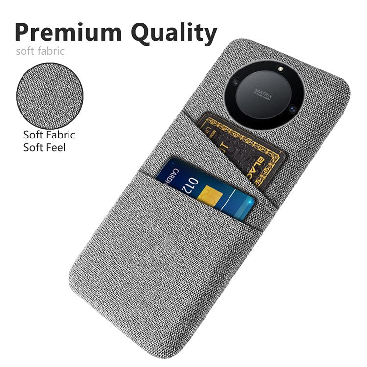 For Honor X40 5G / X9a 5G / Magic5 Lite 5G Cloth Texture Anti-Slip Shockproof Case Dual Card Slots Design Hard PC Protective Shell Phone Cover - Light Grey