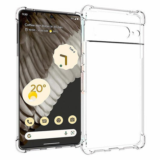 For Google Pixel 7 Pro 5G Non-slip Phone Case Anti-scratch Thickened Four Corner Transparent TPU Cover