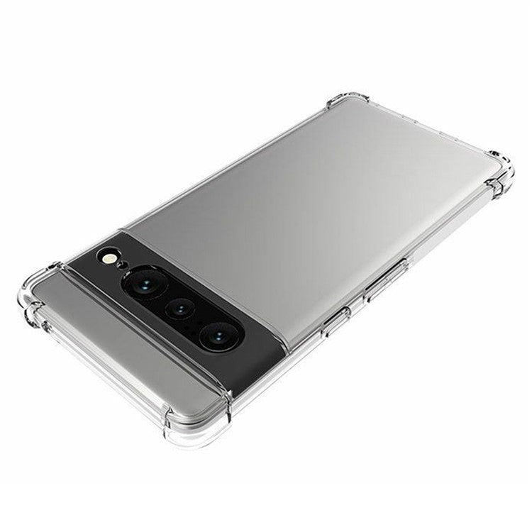 For Google Pixel 7 Pro 5G Non-slip Phone Case Anti-scratch Thickened Four Corner Transparent TPU Cover