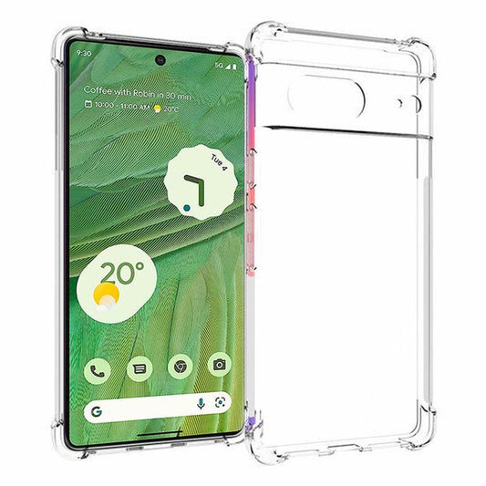 For Google Pixel 7 5G Soft TPU Transparent Phone Case Four Corners Shock Absorption Non-Slip Back Cover