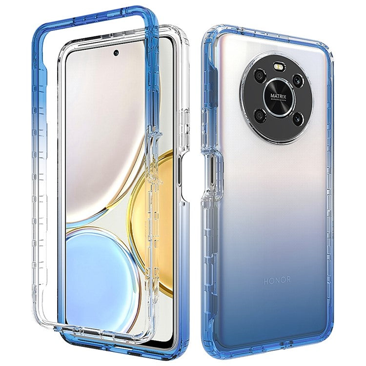 For Honor Magic 4 Lite 5G / X9 5G / X9 4G Transparent TPU + PC Phone Protective Case Stylish Gradient Anti-scratch Cover - Gradient Blue