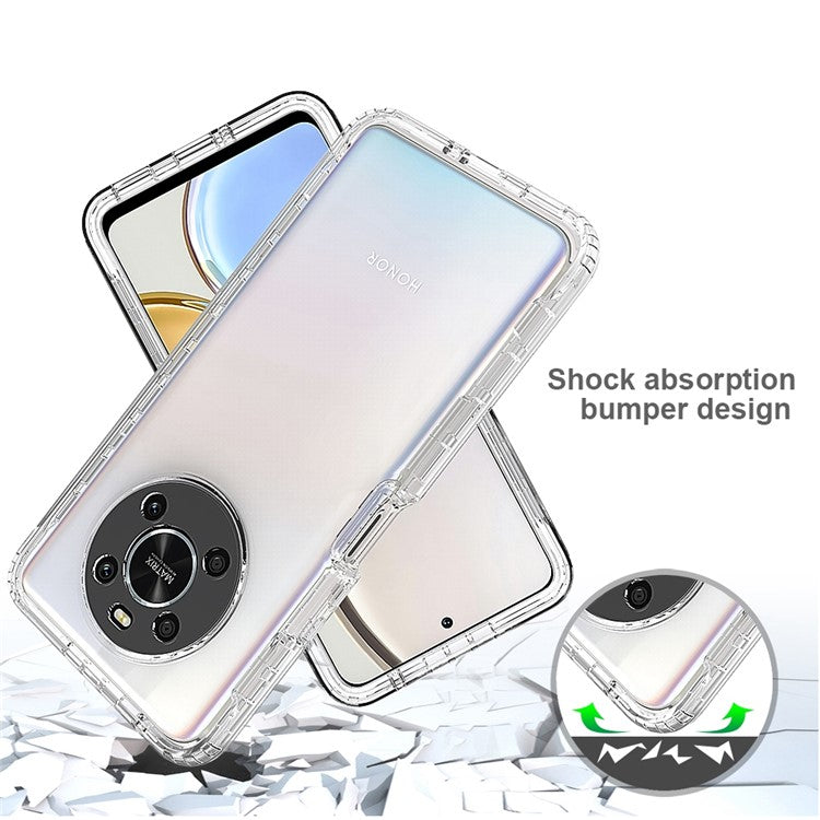 For Honor Magic 4 Lite 5G / X9 5G / X9 4G Transparent TPU + PC Phone Protective Case Stylish Gradient Anti-scratch Cover - Gradient Red