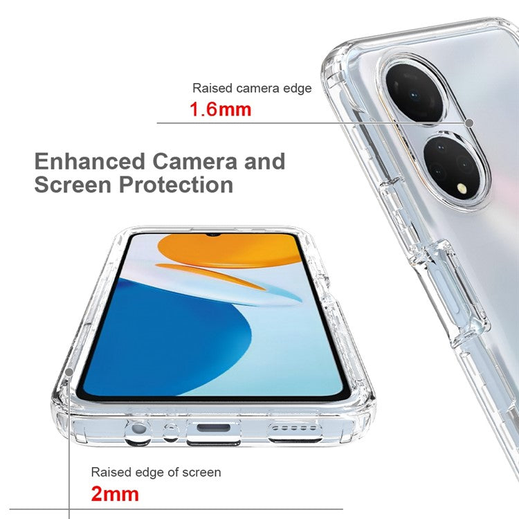 Transparent TPU + PC Hybrid Case for Honor X7, Gradient Color Drop-proof Protective Phone Cover - Gradient Purple