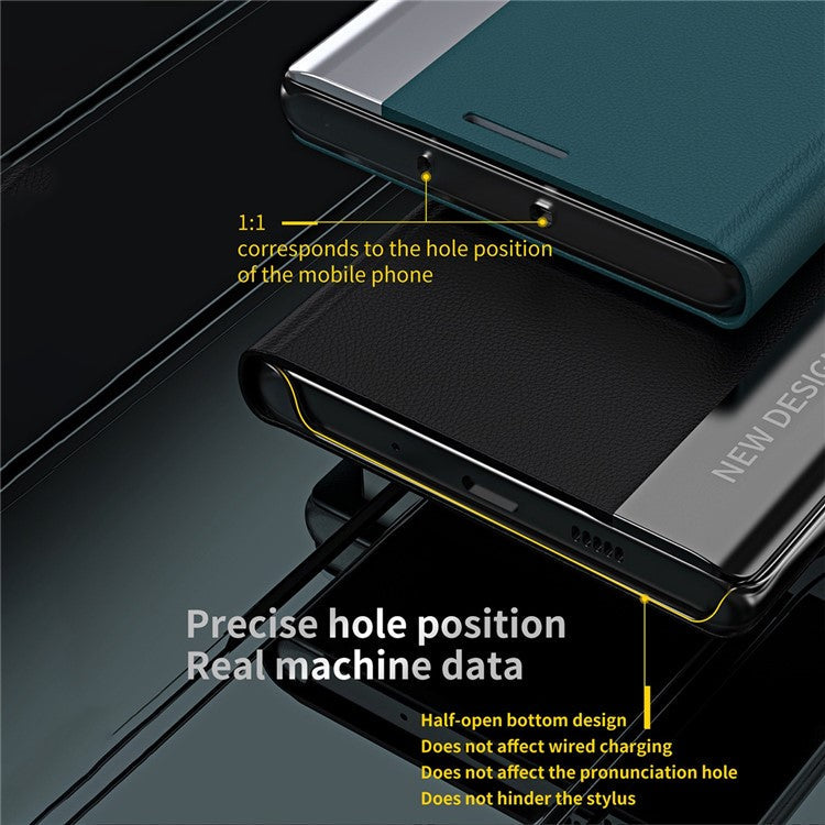 For Samsung Galaxy A14 5G / A14 4G Electroplating PU Leather Flip Viewing Stand Cover Phone Case - White