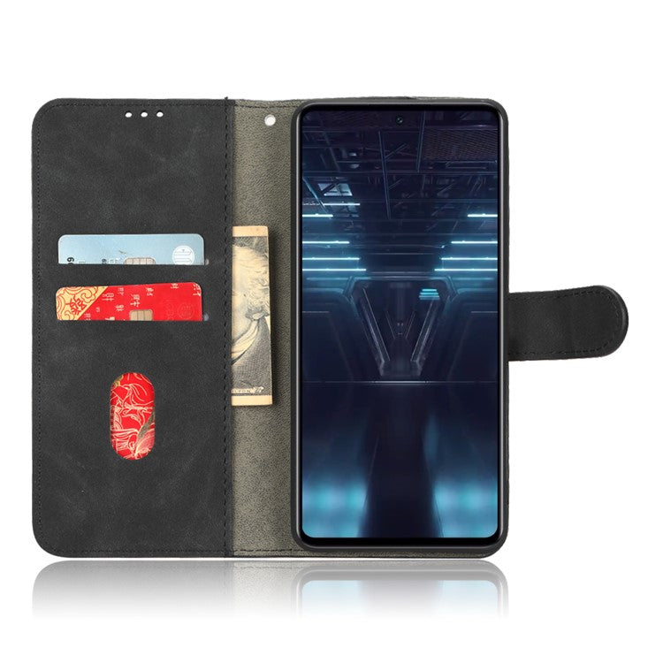 For Infinix Note 12 VIP 4G Anti-scratch PU Leather Phone Case Skin-touch Feeling Wallet Stand Magnetic Clasp Cover - Black