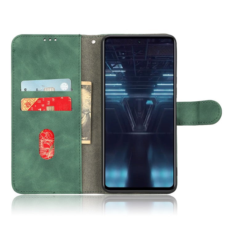 For Infinix Note 12 VIP 4G Anti-scratch PU Leather Phone Case Skin-touch Feeling Wallet Stand Magnetic Clasp Cover - Green