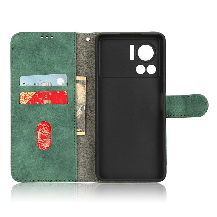 For Infinix Note 12 VIP 4G Anti-scratch PU Leather Phone Case Skin-touch Feeling Wallet Stand Magnetic Clasp Cover - Green